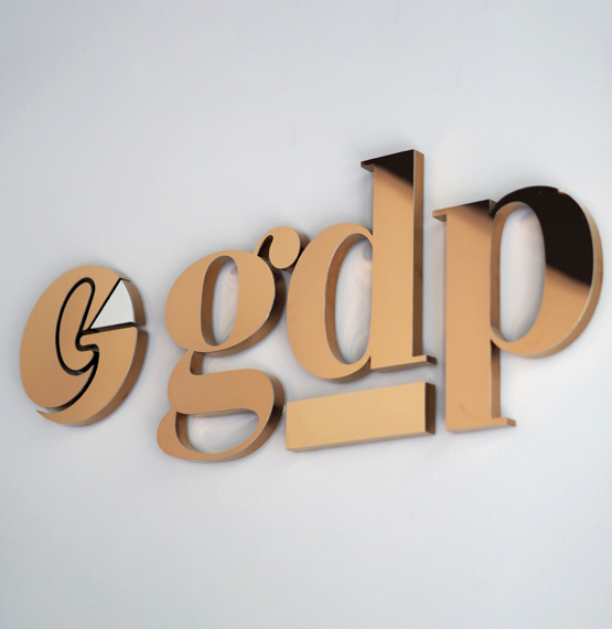 GDP Logo 3D Buchstaben